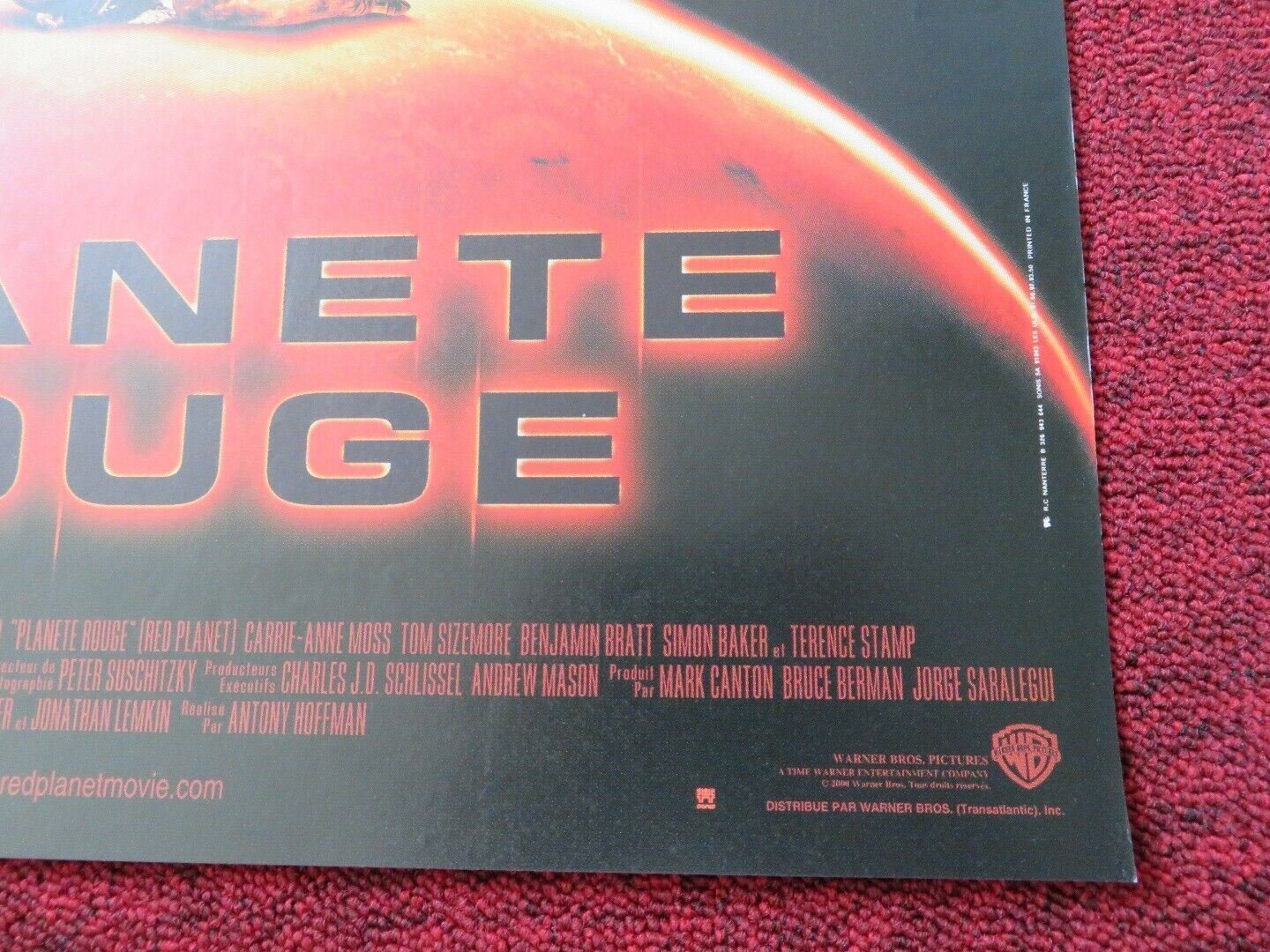PLANET ROUGE / Red Planet FRENCH (16"x 21.5") POSTER VAL KILMER MOSS 2000 Movie posters