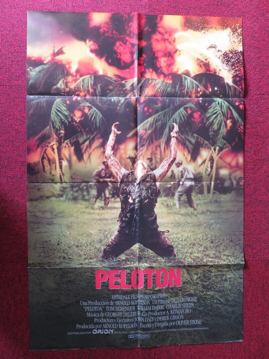 PLATOON ARGENTINA ONE SHEET FOLDED POSTER TOM BERENGER WILLEM DAFOE 1986 - Rendezvous Cinema