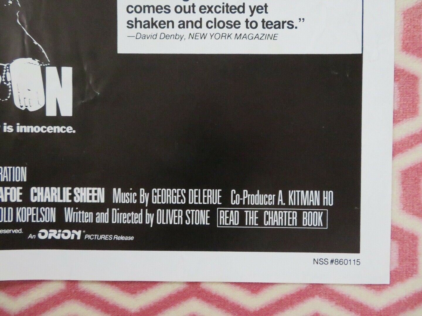 PLATOON US ONE SHEET POSTER OLIVER STONE KEITH DAVID 1986 Movie posters