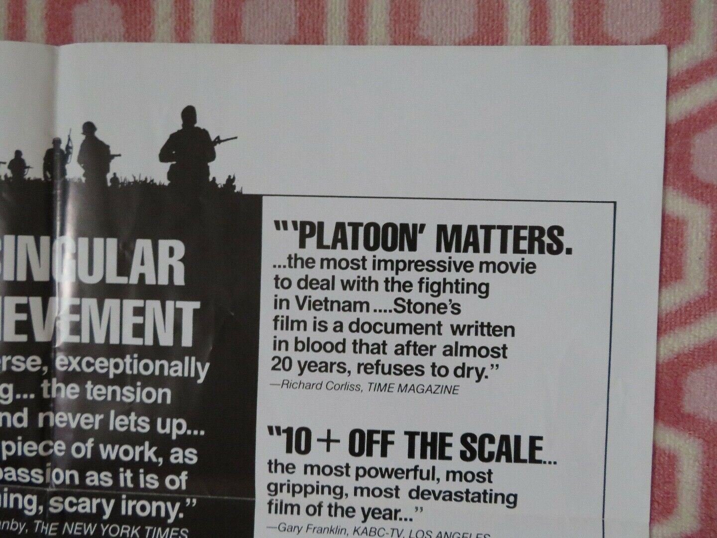 PLATOON US ONE SHEET POSTER OLIVER STONE KEITH DAVID 1986 Movie posters