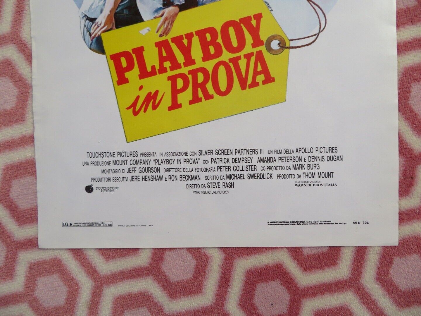 PLAYBOY IN PROVA / Can't Buy Me Love ITALIAN LOCANDINA (27.5"x13.5") POSTER '88 Movie posters