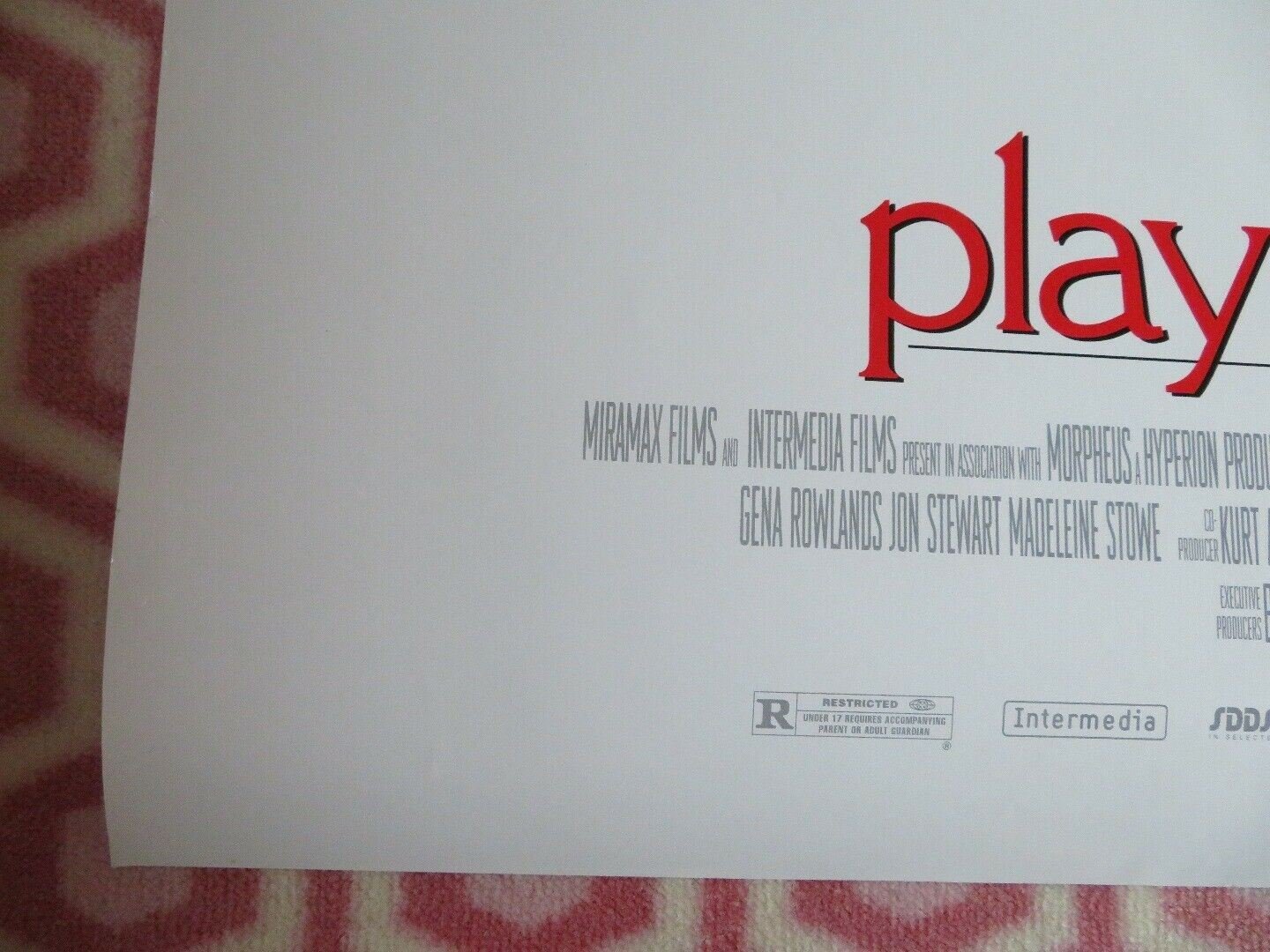 PLAYING BY HEART US ONE SHEET ROLLED POSTER GILLIAN ANDERSON 1998 Movie posters