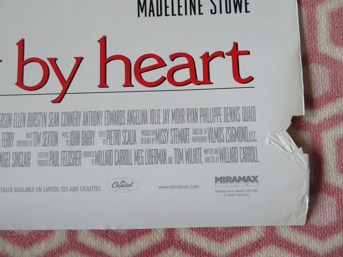 PLAYING BY HEART US ONE SHEET ROLLED POSTER GILLIAN ANDERSON 1998 Movie posters