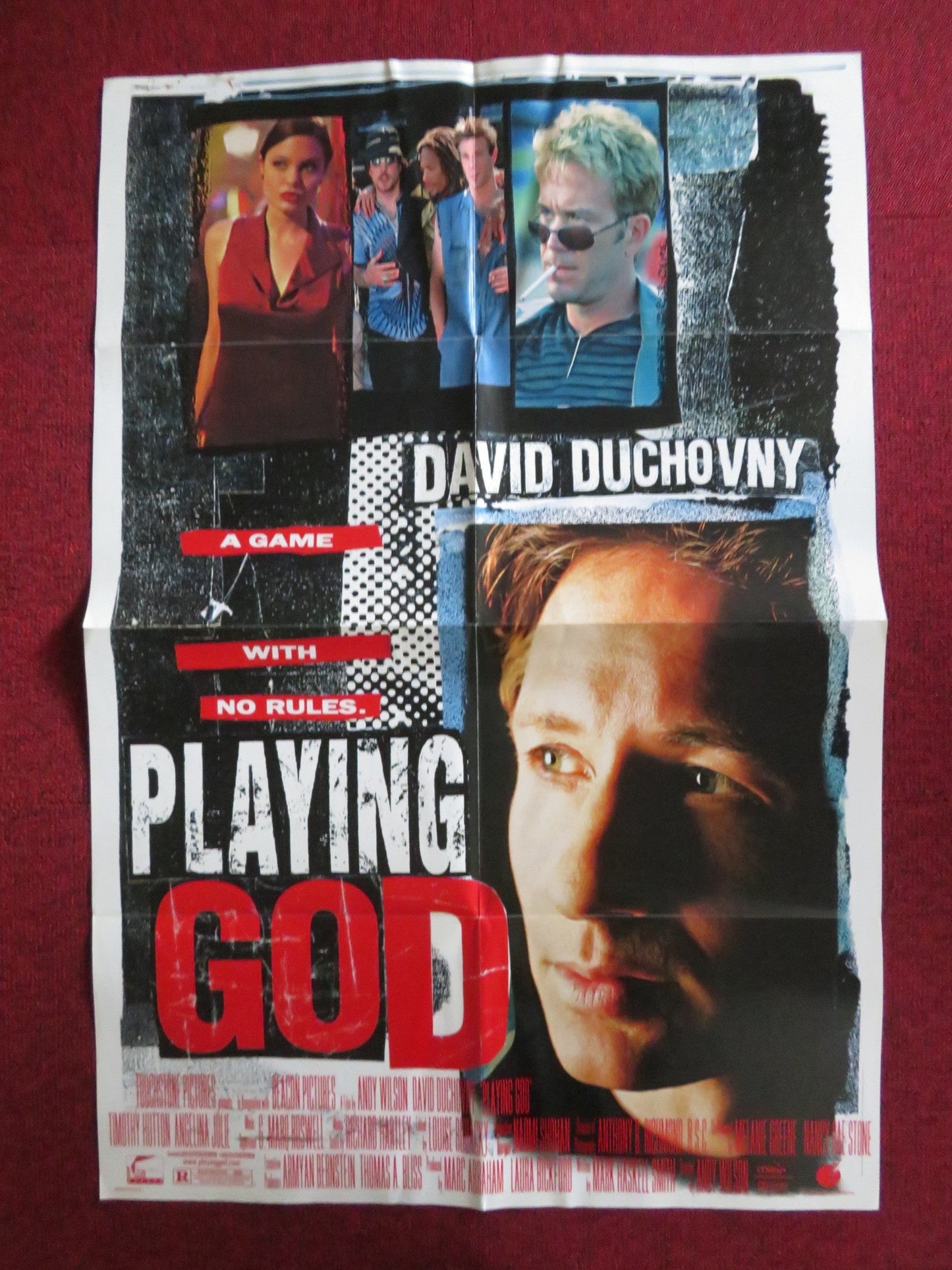 PLAYING GOD FOLDED US ONE SHEET POSTER DAVID DUCHOVNY TIMOTHY HUTTON 1997 Rendezvous Cinema Movie posters