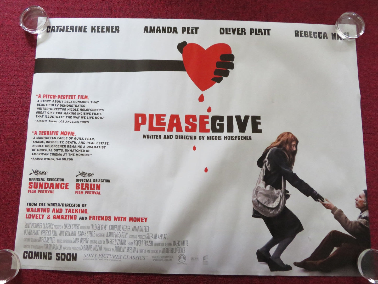 PLEASE GIVE UK QUAD (30"x 40") ROLLED POSTER REBECCA HALL ELIZABETH KEENER 2010 Rendezvous Cinema Movie posters