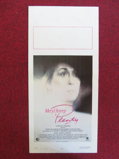 PLENTY ITALIAN LOCANDINA POSTER MERYL STREEP CHARLES DANCE 1985 Rendezvous Cinema Movie posters