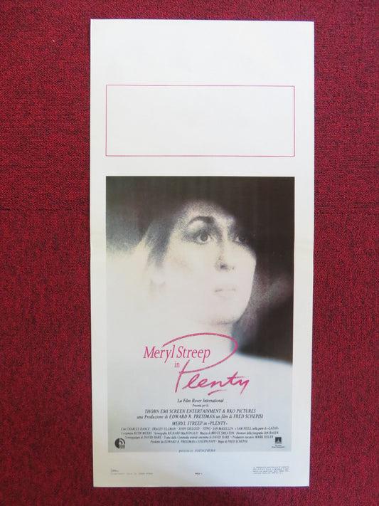 PLENTY ITALIAN LOCANDINA POSTER MERYL STREEP CHARLES DANCE 1985 Rendezvous Cinema Movie posters