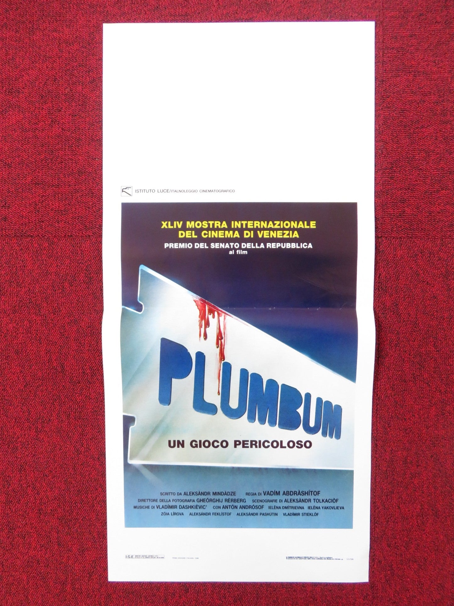 PLUMBUM, OR DANGEROUS GAME ITALIAN LOCANDINA POSTER ANTON ANDROSOF 1989 Rendezvous Cinema Movie posters