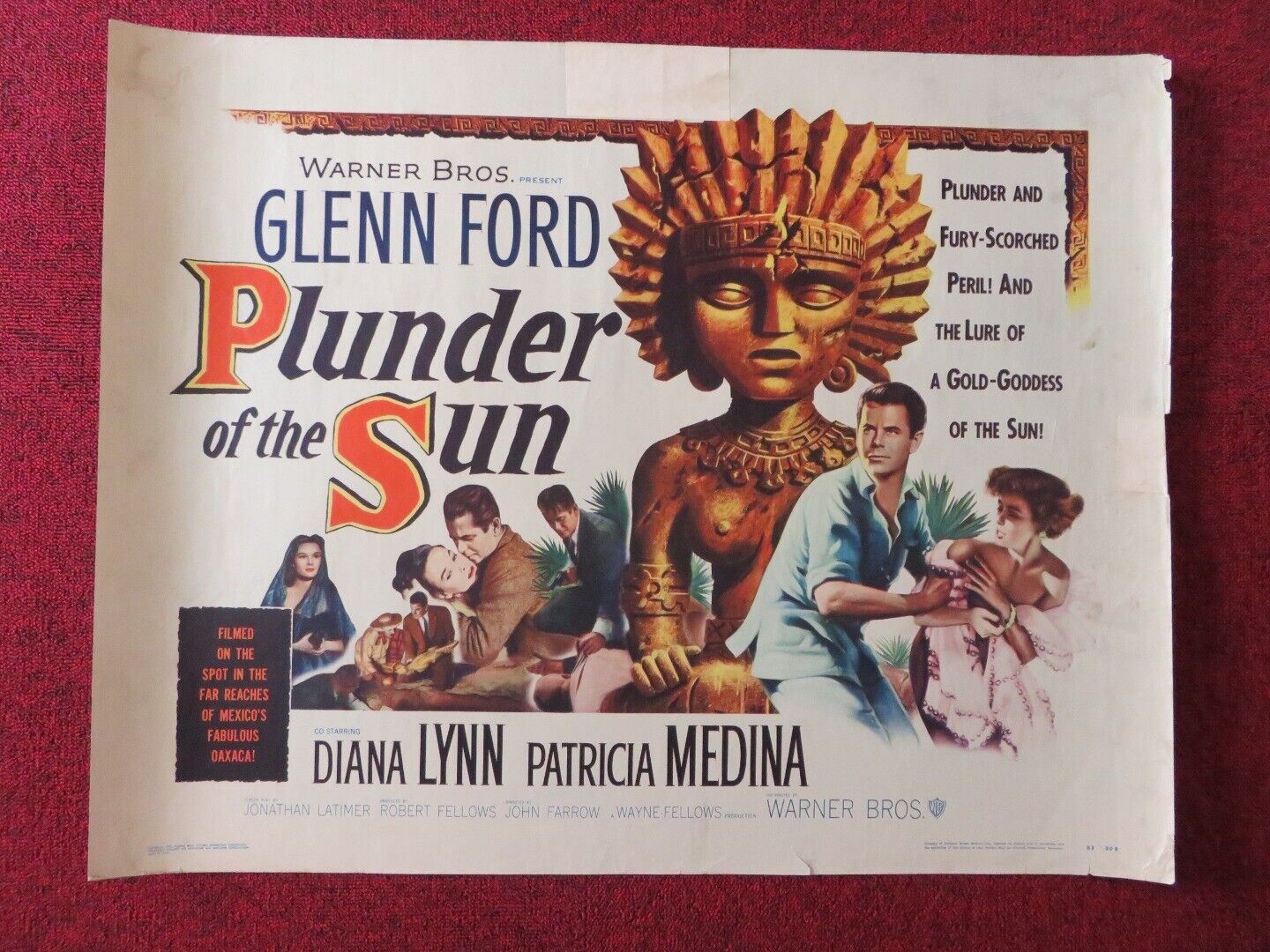 PLUNDER OF THE SUN US HALF SHEET (22"x 28") POSTER GLENN FORD DIANA LYNN 1953 Movie posters