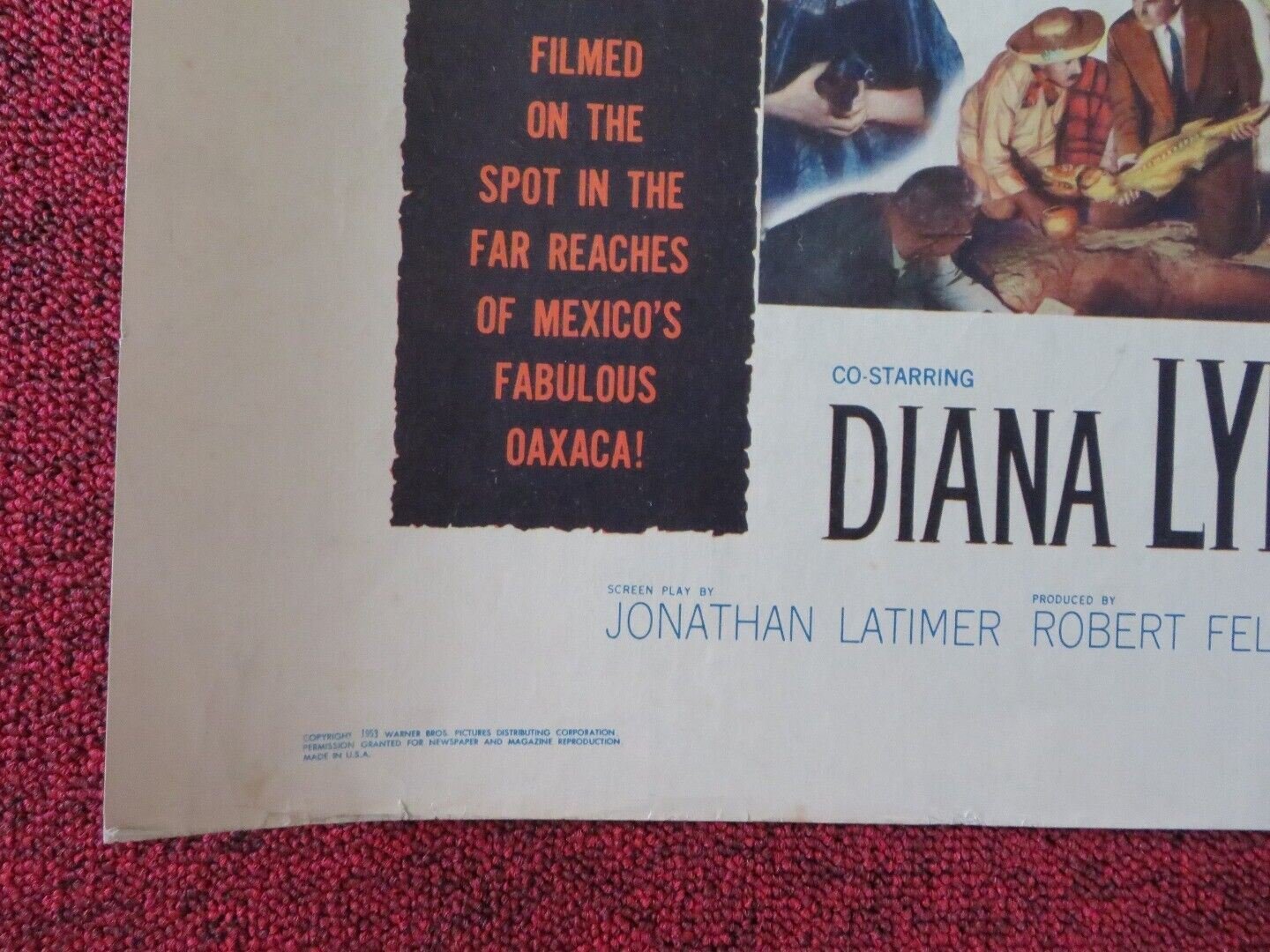 PLUNDER OF THE SUN US HALF SHEET (22"x 28") POSTER GLENN FORD DIANA LYNN 1953 Movie posters