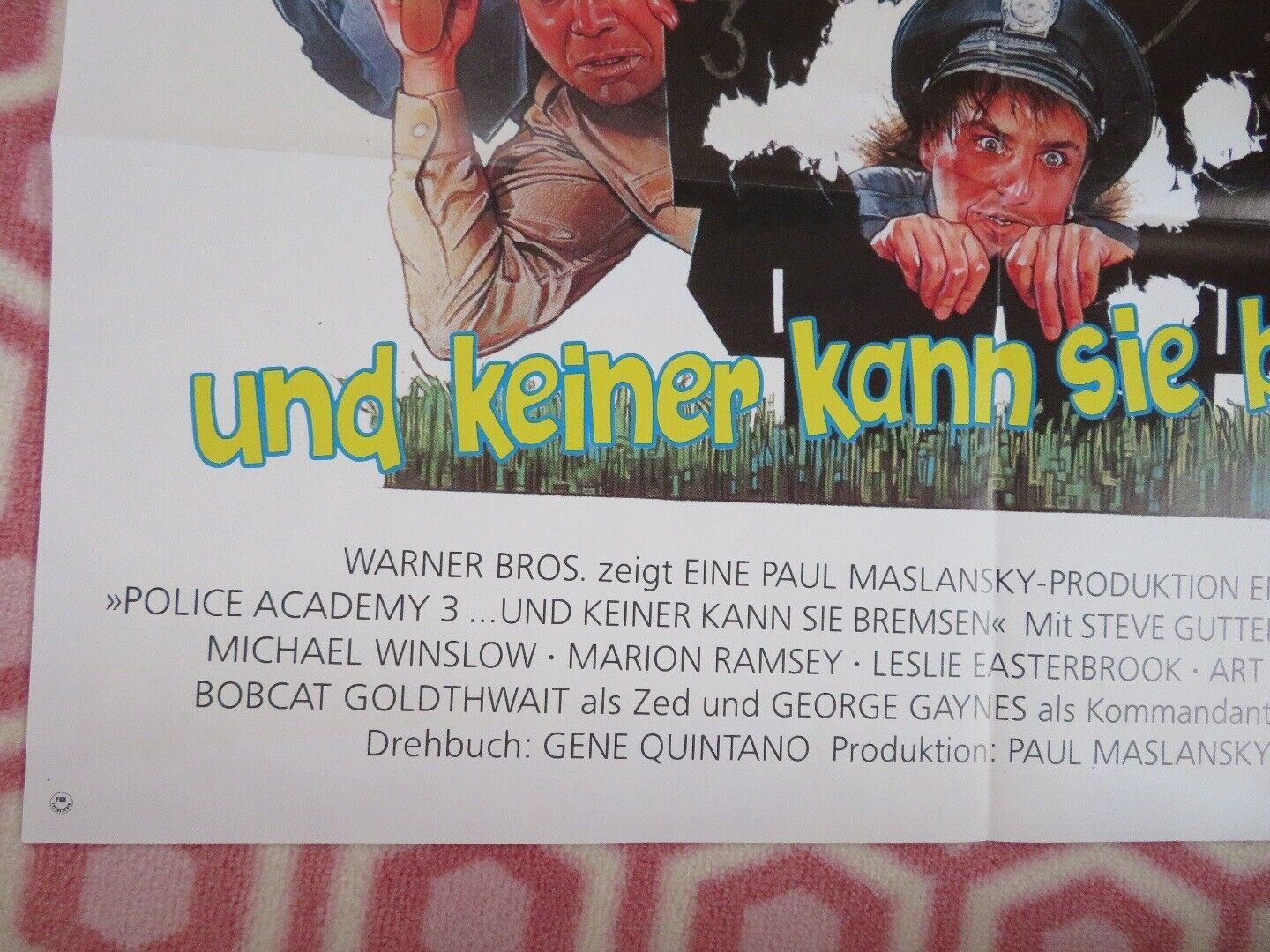 POLICE ACADEMY 3 - BACK IN TRAINING GERMAN A1 (33"x 23") POSTER STEVE GUTTENBERG Movie posters