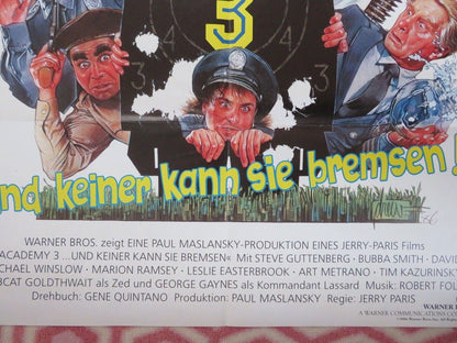 POLICE ACADEMY 3 - BACK IN TRAINING GERMAN A1 (33"x 23") POSTER STEVE GUTTENBERG Movie posters