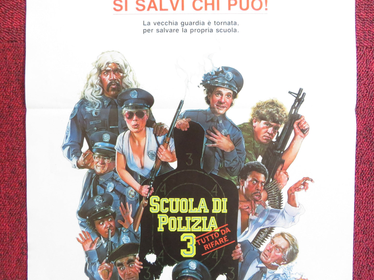 POLICE ACADEMY 3: BACK IN TRAINING ITALIAN LOCANDINA POSTER GUTTENBERG 1986 Rendezvous Cinema Movie posters