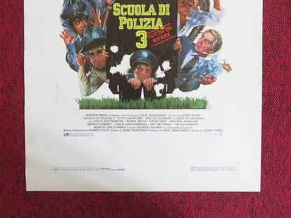 POLICE ACADEMY 3: BACK IN TRAINING ITALIAN LOCANDINA POSTER GUTTENBERG 1986 Rendezvous Cinema Movie posters