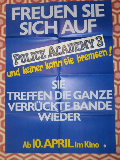 POLICE ACADEMY 3 TEASER GERMAN A1 (33"x 23") POSTER STEVE GUTTENBERG 1986 Movie posters