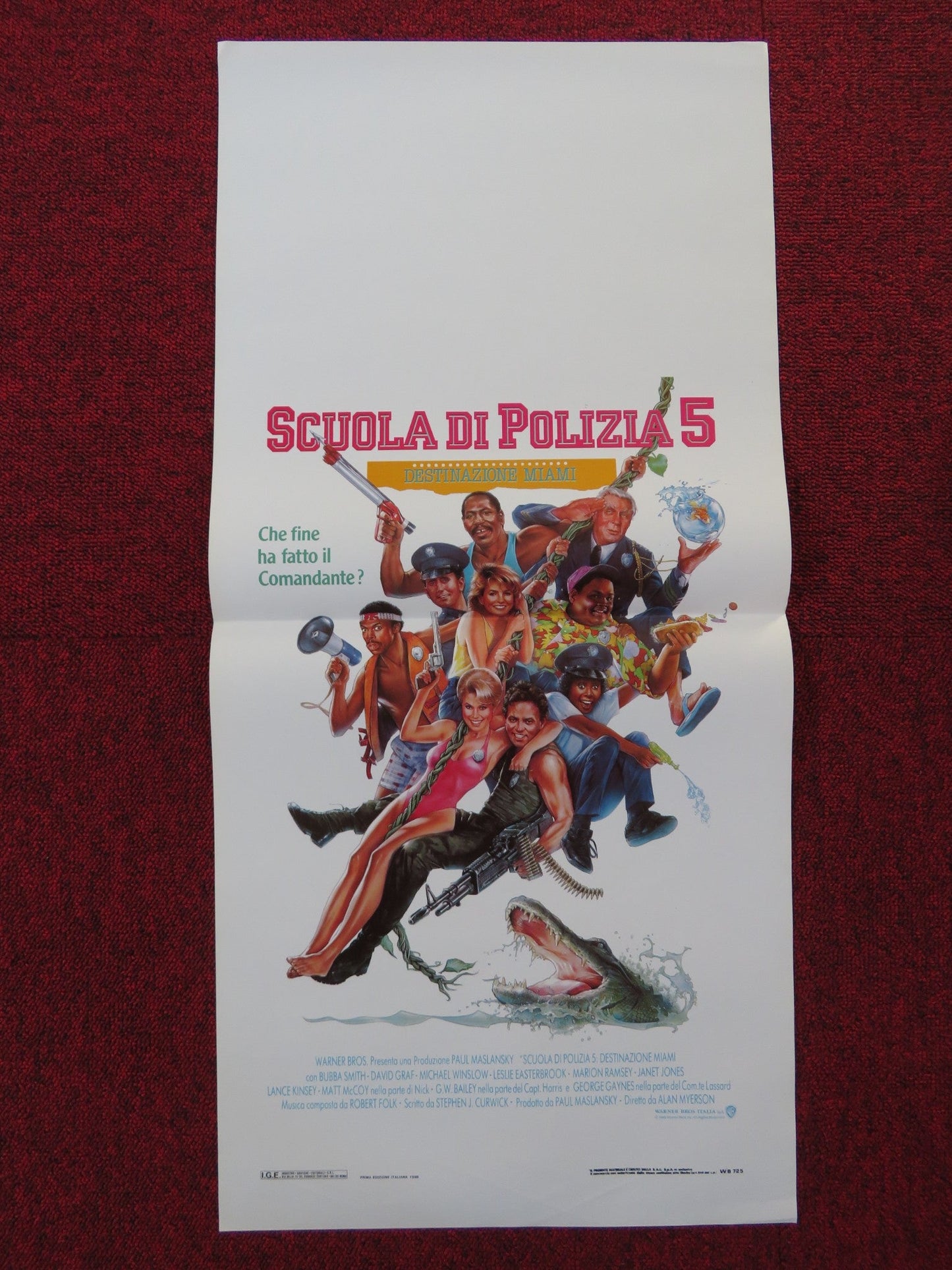 POLICE ACADEMY 5: ASSIGNMENT: MIAMI BEACH ITALIAN LOCANDINA POSTER 1988 Rendezvous Cinema Movie posters