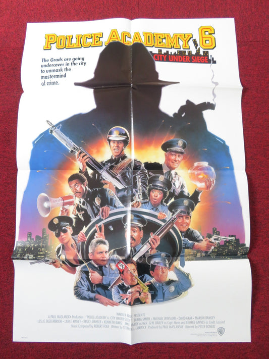 POLICE ACADEMY 6: CITY UNDER SIEGE FOLDED US ONE SHEET POSTER BUBBA SMITH 1989 Rendezvous Cinema Movie posters