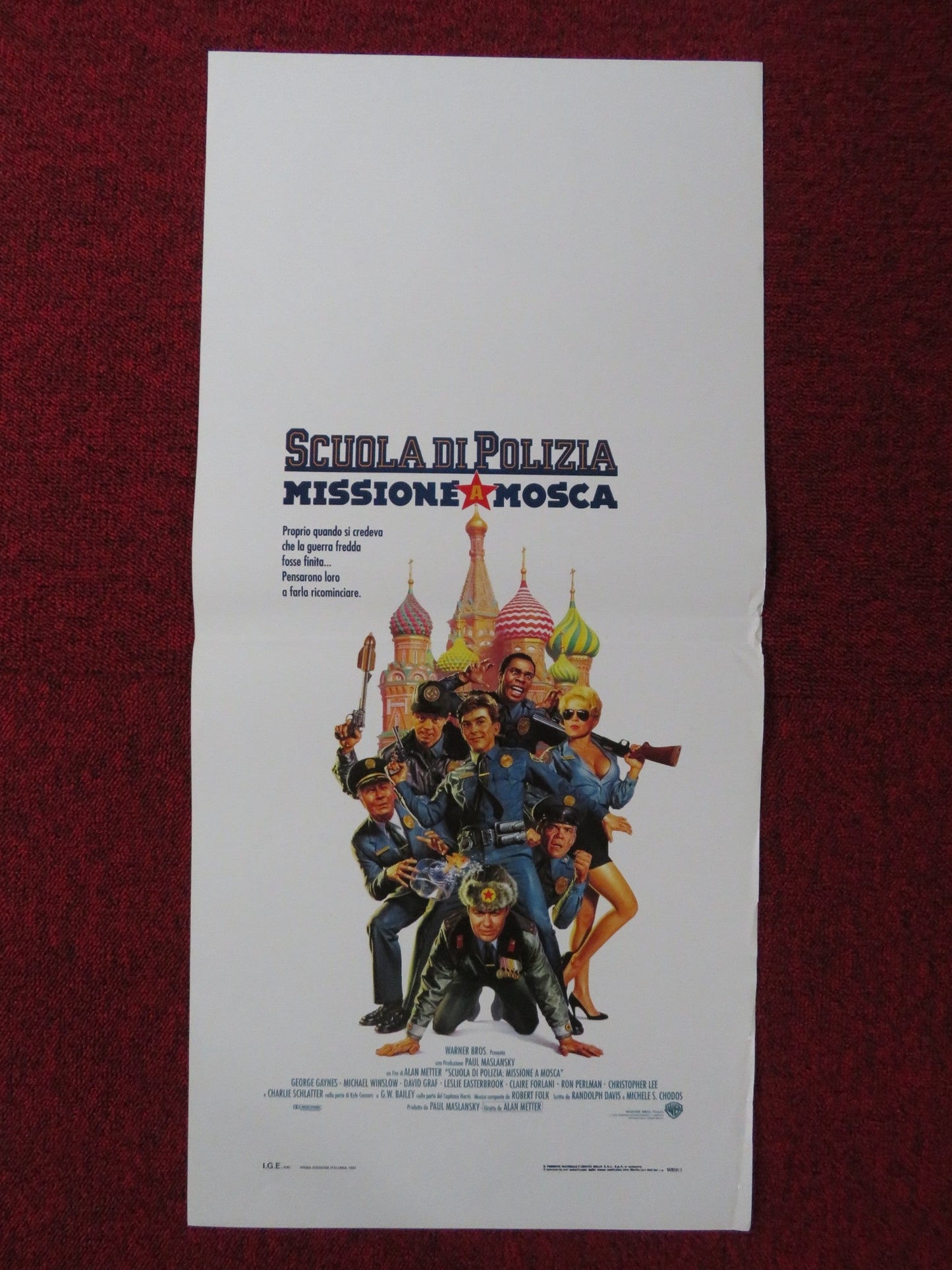 POLICE ACADEMY: MISSION TO MOSCOW ITALIAN LOCANDINA POSTER GEORGE GAYNES 1994 Rendezvous Cinema Movie posters