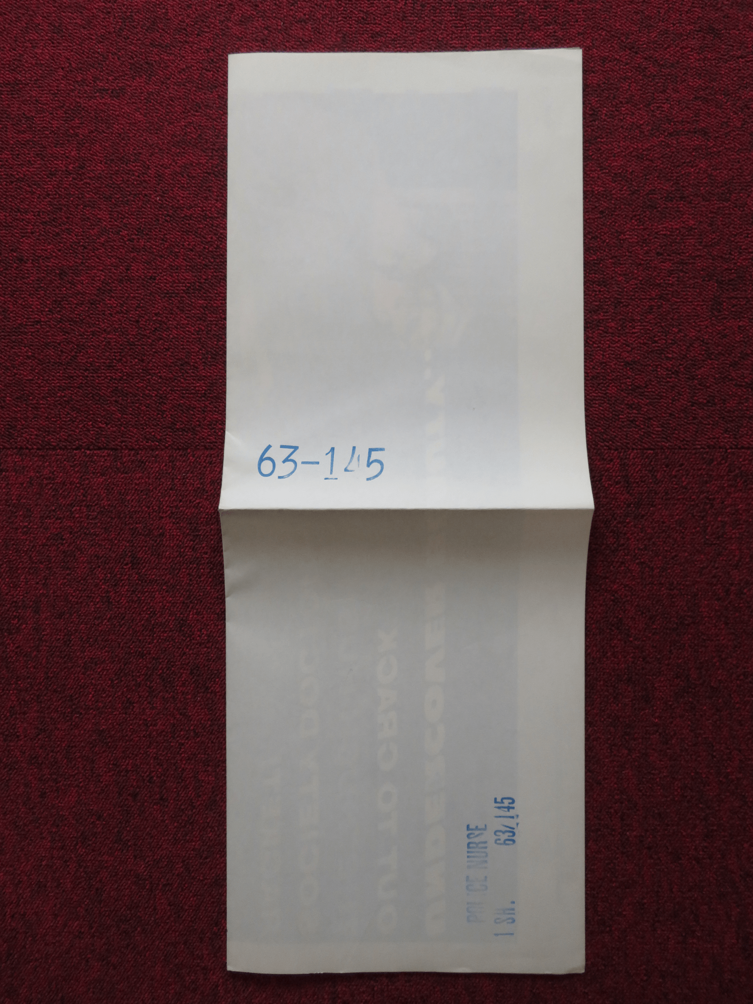 POLICE NURSE FOLDED US ONE SHEET POSTER KEN SCOTT MERRY ANDERS 1963 Rendezvous Cinema Movie posters