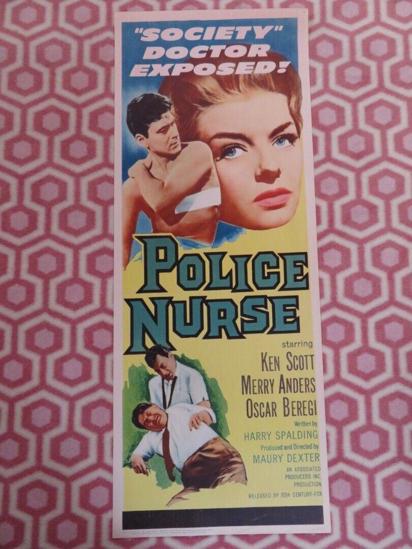 POLICE NURSE US INSERT (14"x 36") POSTER KEN SCOTT MERRY ANDERS 1963 Movie posters