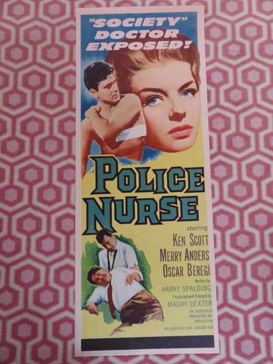 POLICE NURSE US INSERT (14"x 36") POSTER KEN SCOTT MERRY ANDERS 1963 Movie posters