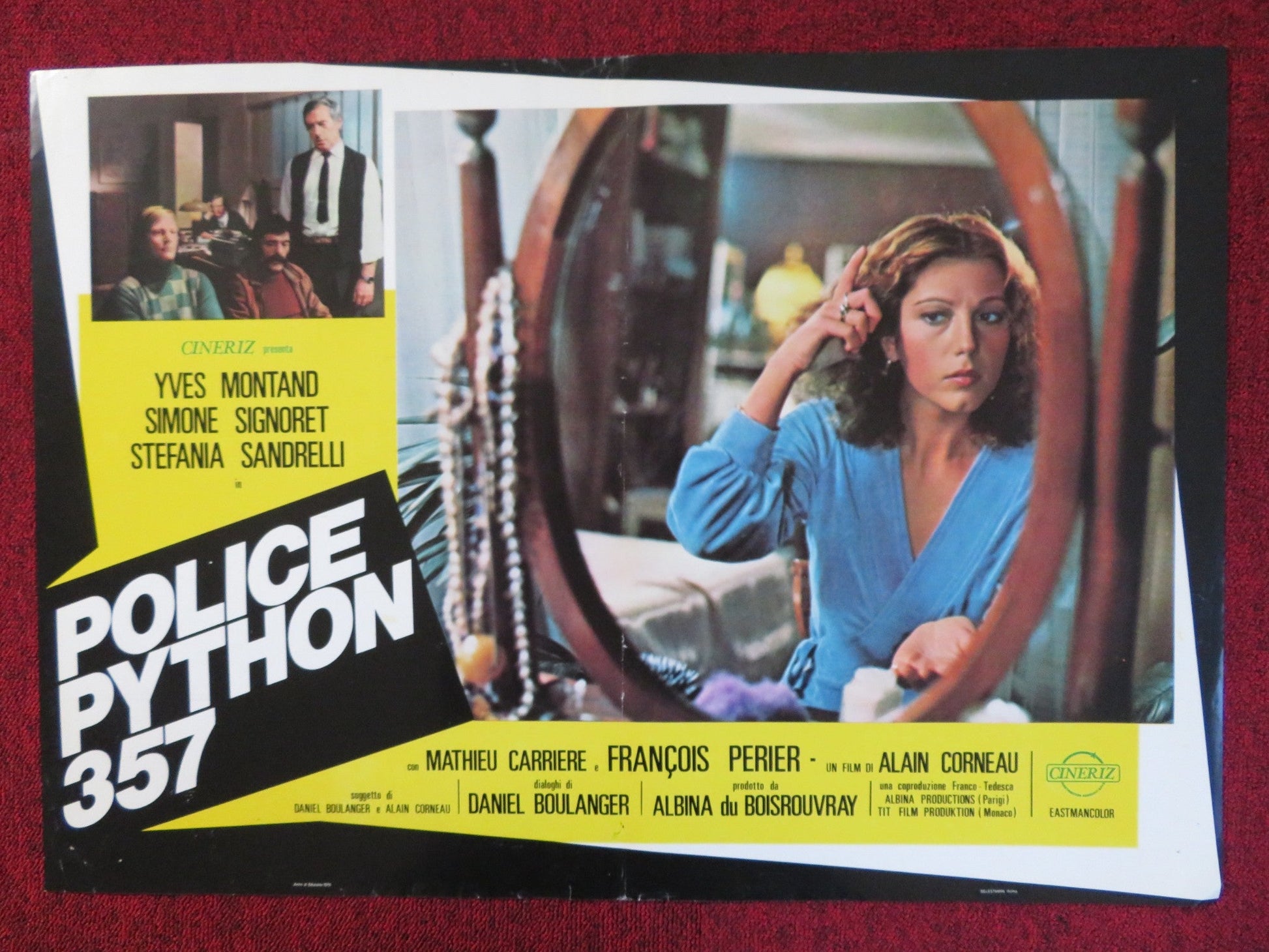 POLICE PYTHON 357 ITALIAN FOTOBUSTA POSTER YVES MONTAND SIMONE SIGNORET 1976 Rendezvous Cinema Movie posters