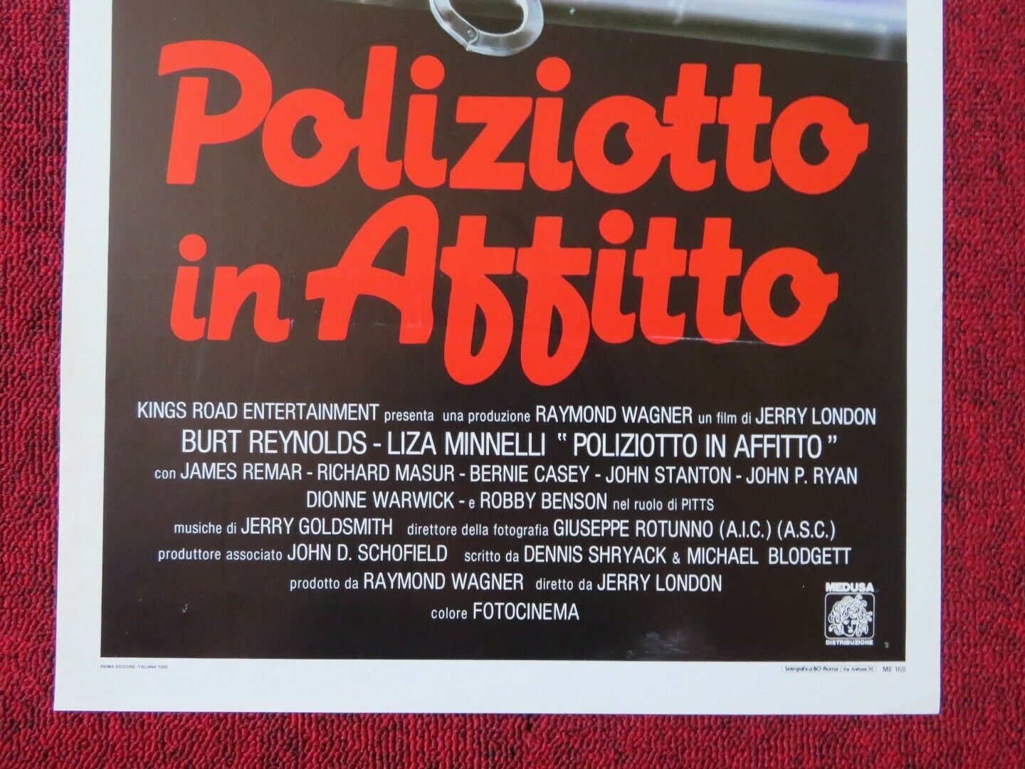 POLIZIOTTO IN AFFITTO ITALIAN LOCANDINA (27.5"x13") POSTER BURT REYNOLDS 1988 Movie posters