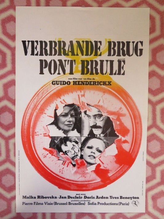 PONT BRULE/ Burned Bridges BELGIUM (21.5"x13.5") POSTER MALKA RIBOVSKA 1975 Movie posters