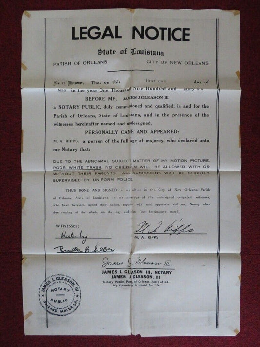 POOR WHITE TRASH / Bayou ONE FOLDED US ONE SHEET POSTER PETER GRAVES 1957 - Rendezvous Cinema