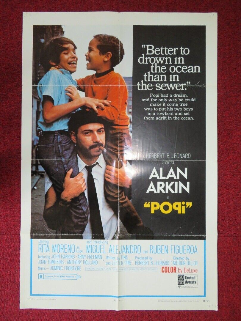 POPI FOLDED US ONE SHEET POSTER ALAN ARKIN RITA MORENO 1969 Movie posters