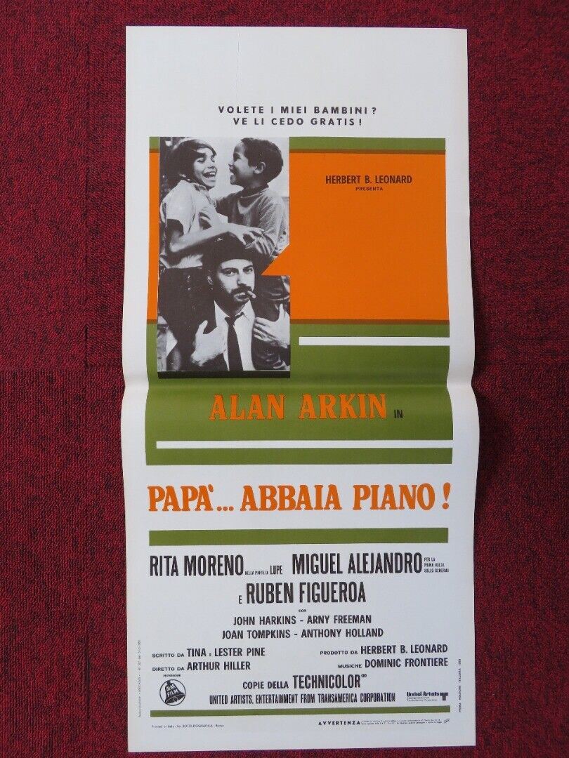 POPI ITALIAN LOCANDINA (27.5"x13") POSTER ALAN ARKIN RITA MERENO MIGUEL 1969 Movie posters