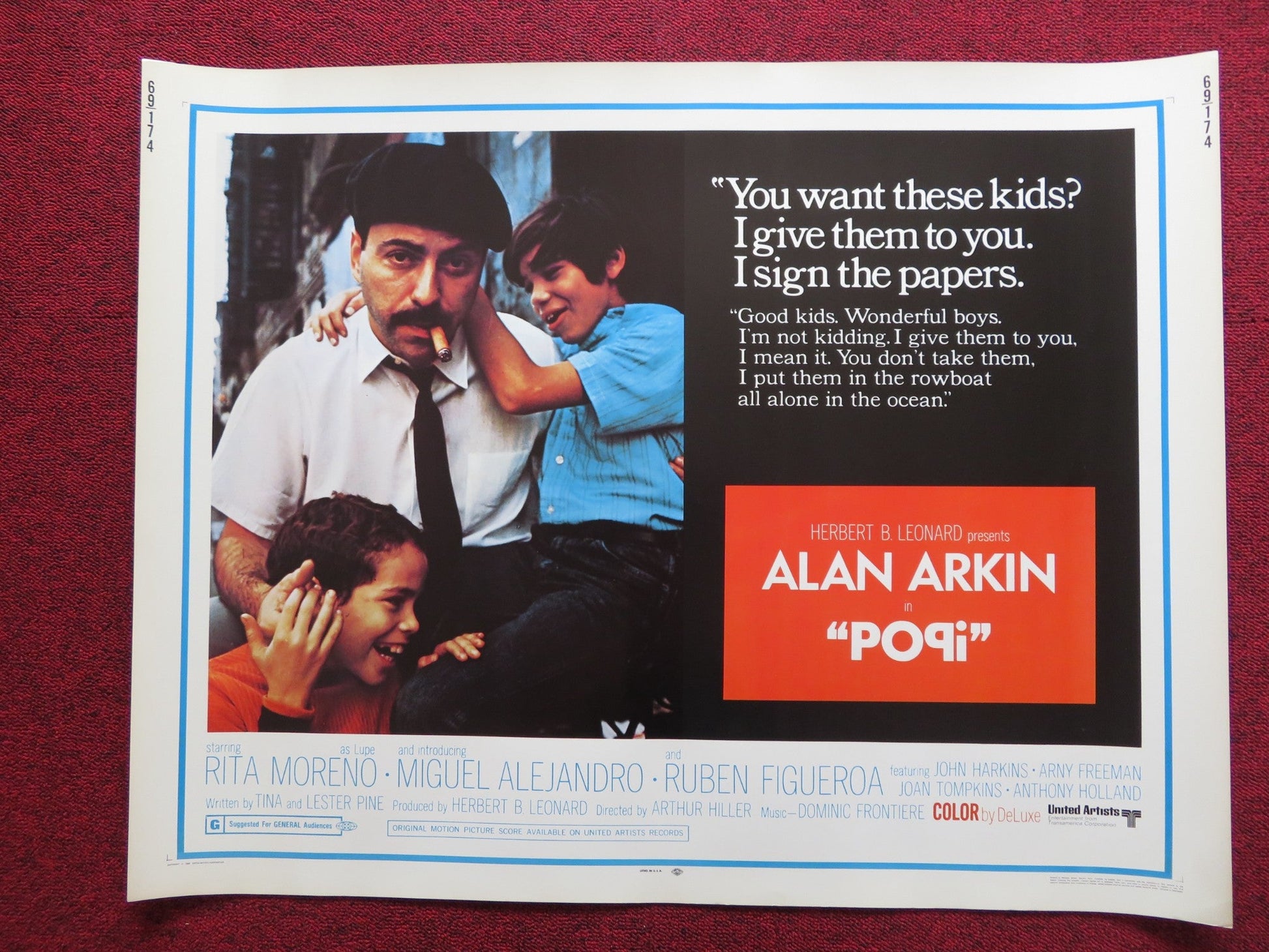 POPI US HALF SHEET (22"x 28") POSTER ALAN ARKIN 1969 Rendezvous Cinema Movie posters