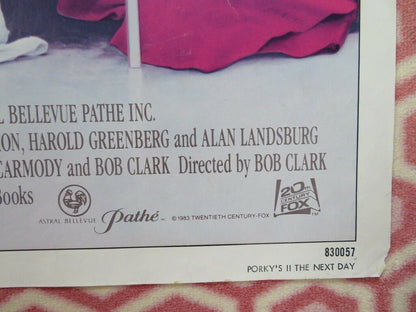 PORKY'S II:THE NEXT DAY FOLDED US ONE SHEET POSTER BOB CLARK 1983 Movie posters