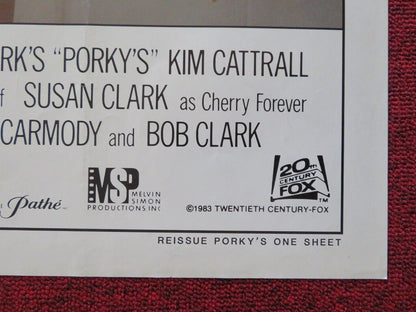 PORKY'S - RE RELEASE PROMO FOLDED US ONE SHEET POSTER DAN MONAHAN 1983 - Rendezvous Cinema