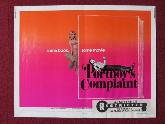 PORTNOY'S COMPLAINT US HALF SHEET (22"x 28") POSTER RICHARD BENJAMIN BLACK 1972 Rendezvous Cinema Movie posters