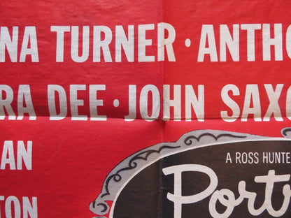 PORTRAIT IN BLACK FOLDED US ONE SHEET POSTER LANA TURNER ANTHONY QUINN 1960 Movie posters