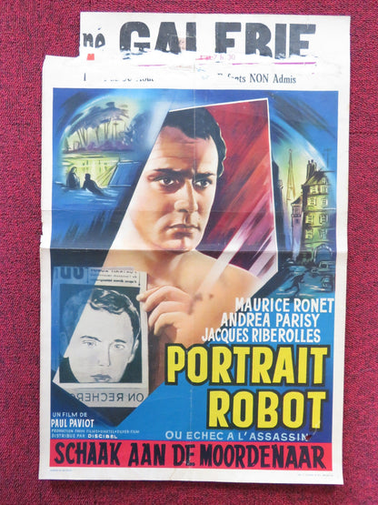 PORTRAIT ROBOT BELGIUM POSTER MAURICE RONET ANDREA PARISY 1962 Rendezvous Cinema Movie posters