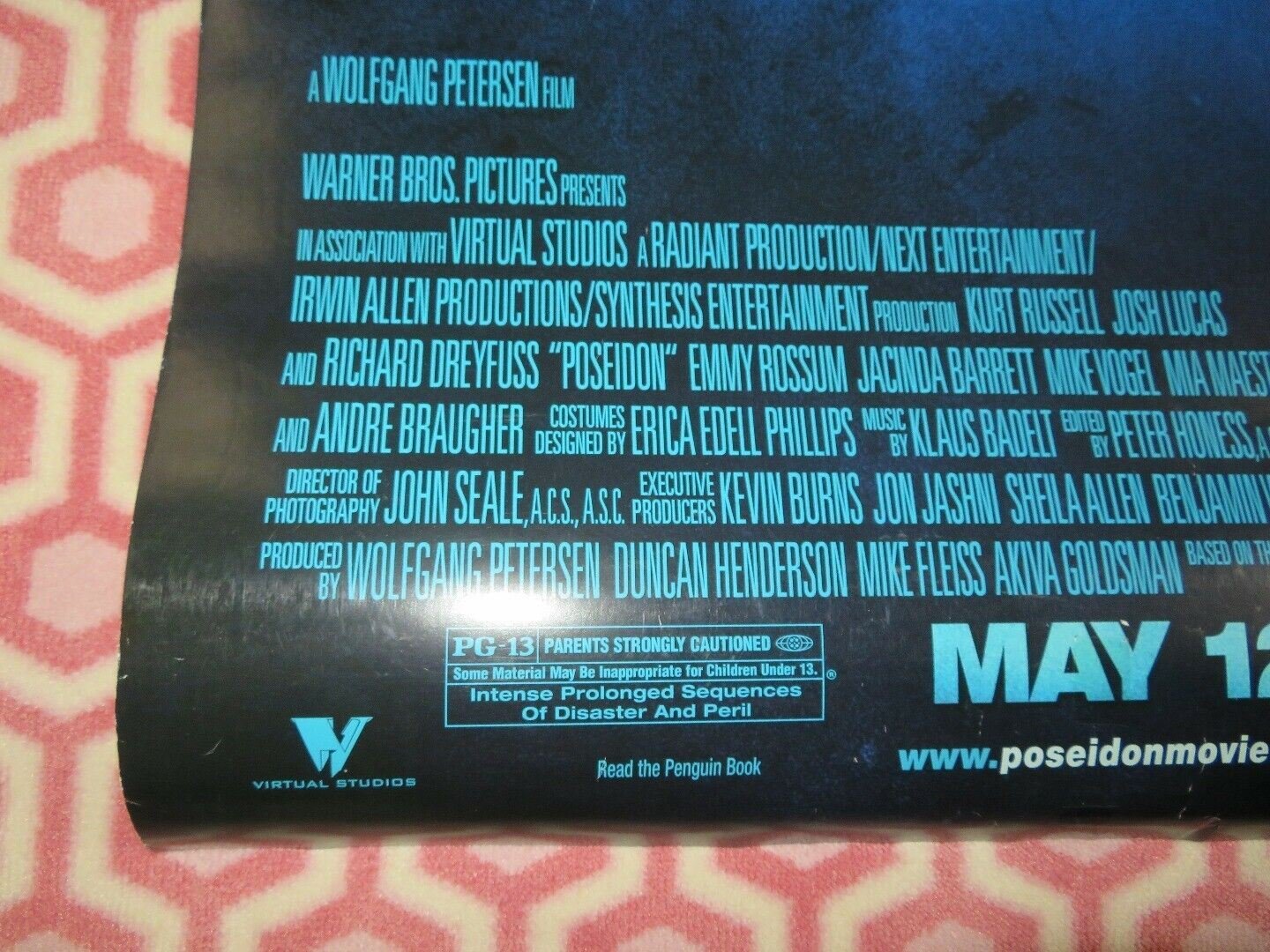 POSEIDON US ONE SHEET ROLLED POSTER WOLFGANG PETERSEN 2006 Movie posters