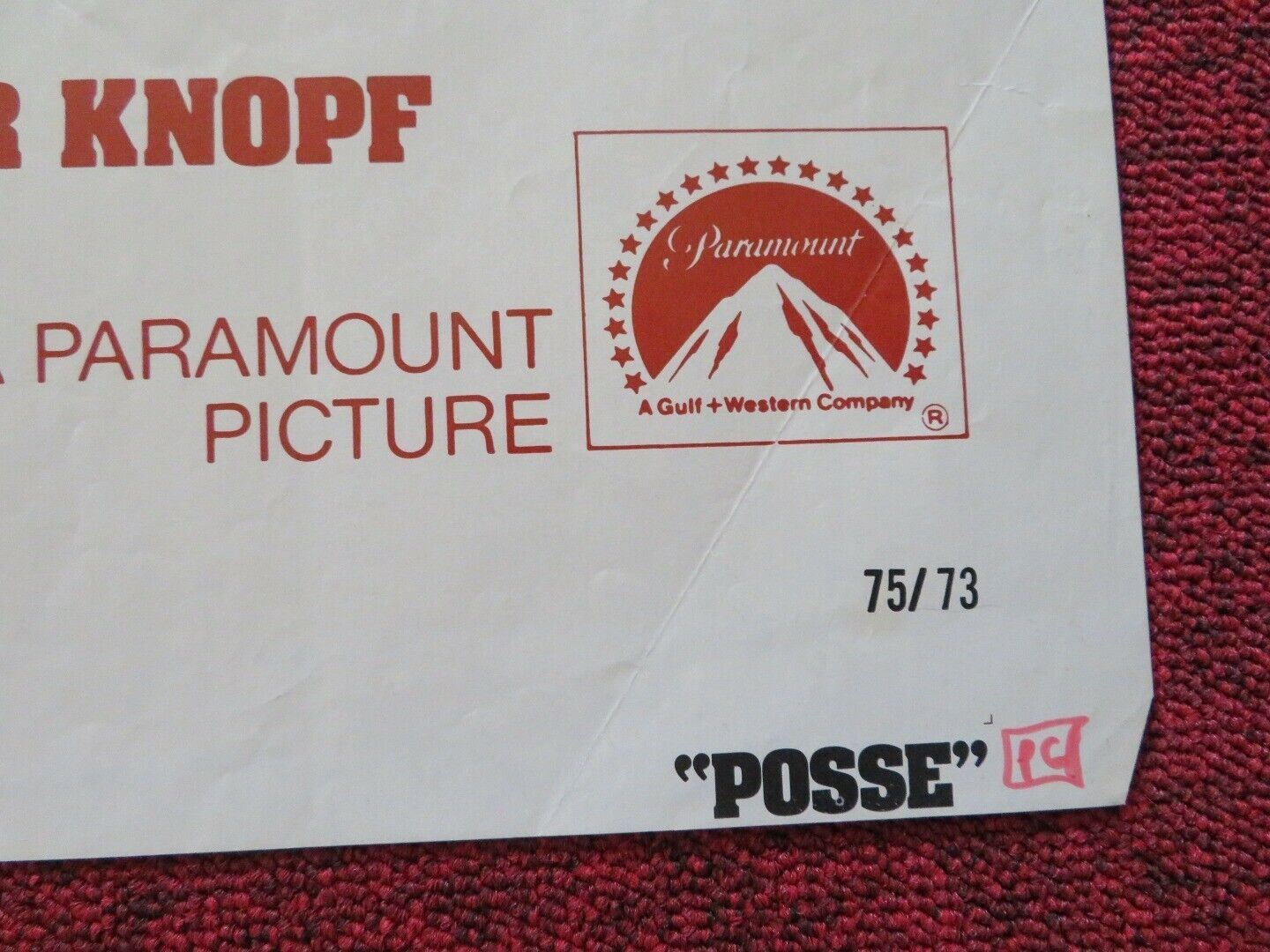 POSSE FOLDED US ONE SHEET POSTER KIRK DOUGLAS BRUCE DERN 1975 Movie posters