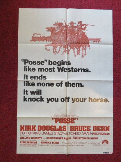 POSSE FOLDED US ONE SHEET POSTER KIRK DOUGLAS BRUCE DERN 1975 Movie posters