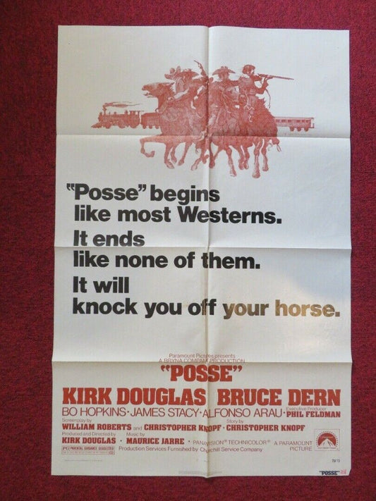 POSSE FOLDED US ONE SHEET POSTER KIRK DOUGLAS BRUCE DERN 1975 Movie posters