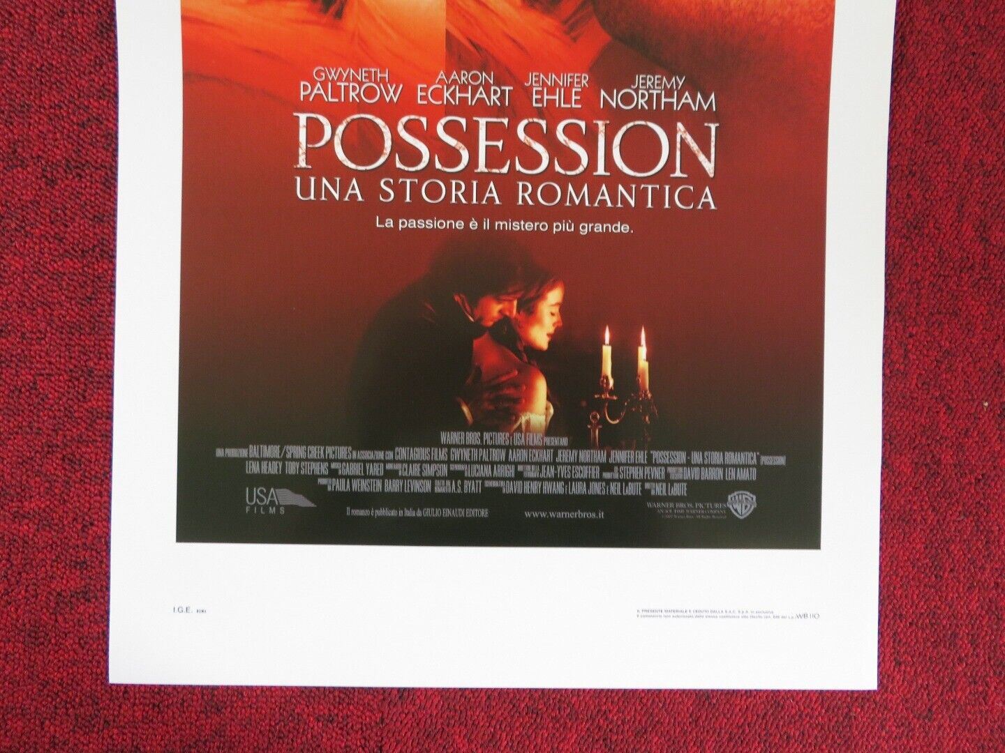 POSSESSION ITALIAN LOCANDINA (27.5"x13") POSTER G PALTROW A ECKHART 2002 Rendezvous Cinema Movie posters