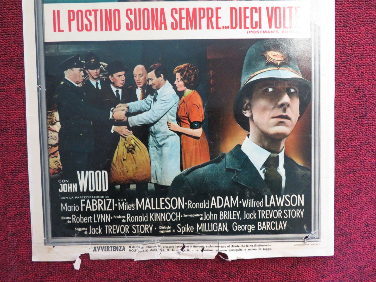POSTMAN'S KNOCK ITALIAN LOCANDINA POSTER SPIKE MILLIGAN BARBARA SHELLEY 1962 Rendezvous Cinema Movie posters