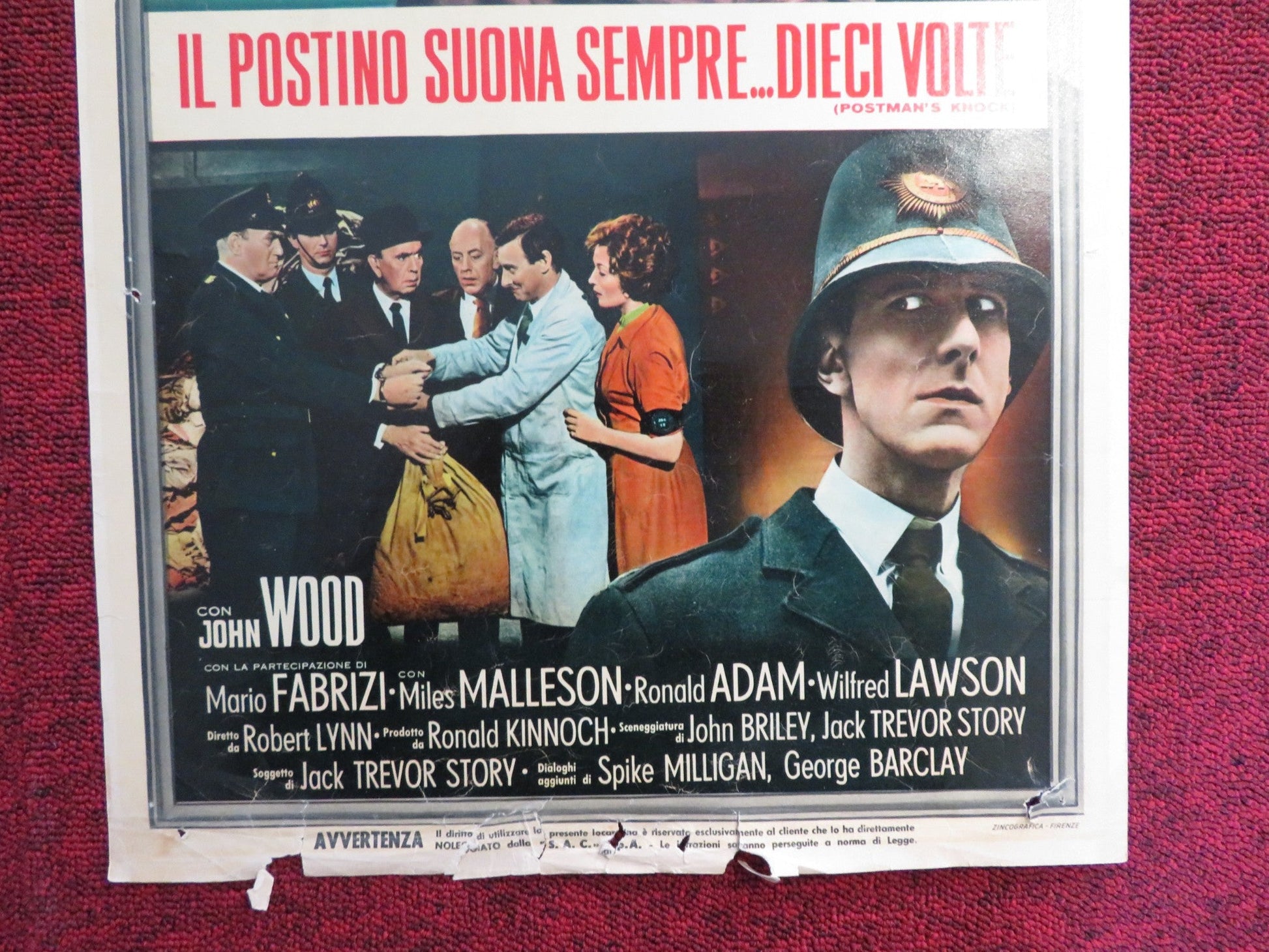 POSTMAN'S KNOCK ITALIAN LOCANDINA POSTER SPIKE MILLIGAN BARBARA SHELLEY 1962 Rendezvous Cinema Movie posters