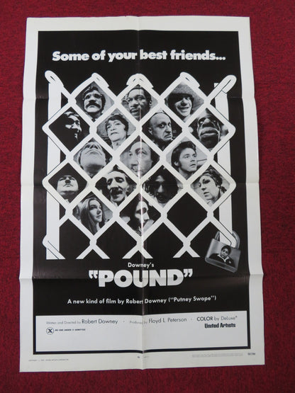 POUND FOLDED US ONE SHEET POSTER ROBERT DOWNEY SR. 1970 Rendezvous Cinema Movie posters