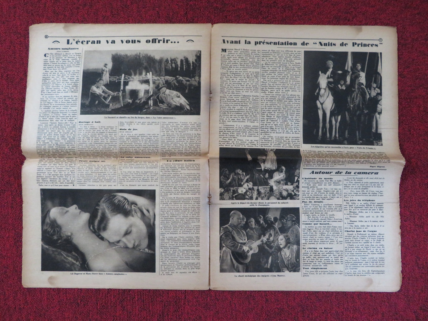 POUR VOUS CINEMA NO. 53 - FRENCH CINEMA + FILM WEEKLY NEWSPAPER GRETA GARBO 1929 Rendezvous Cinema Movie posters