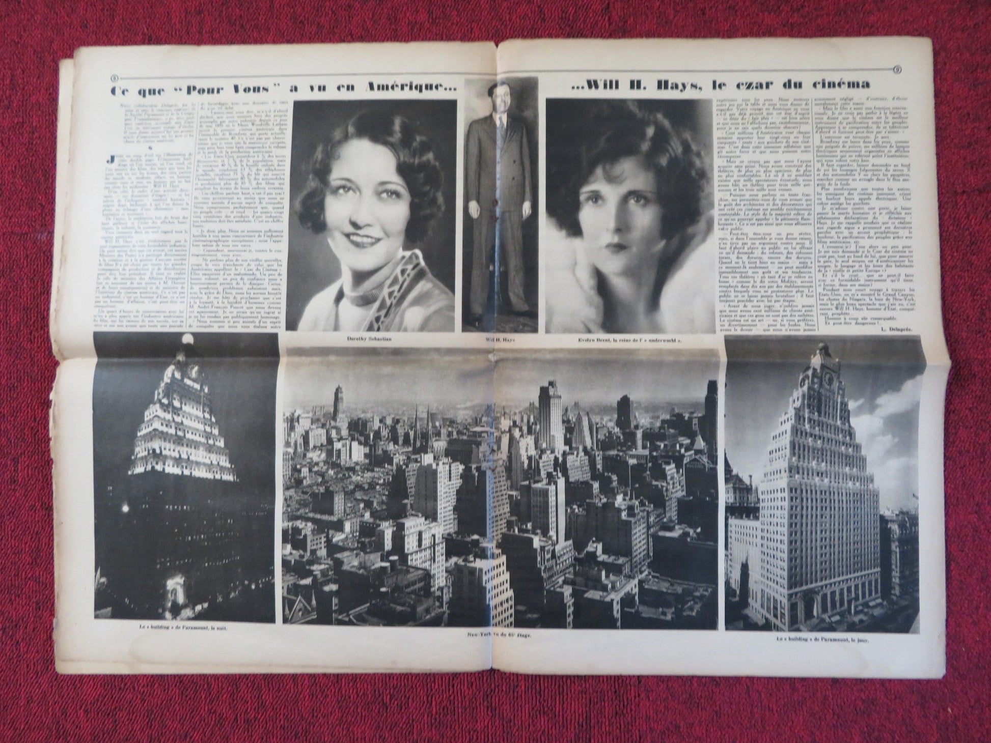 POUR VOUS CINEMA NO. 54 - FRENCH CINEMA + FILM WEEKLY NEWSPAPER DITA PARLO 1929 Rendezvous Cinema Movie posters