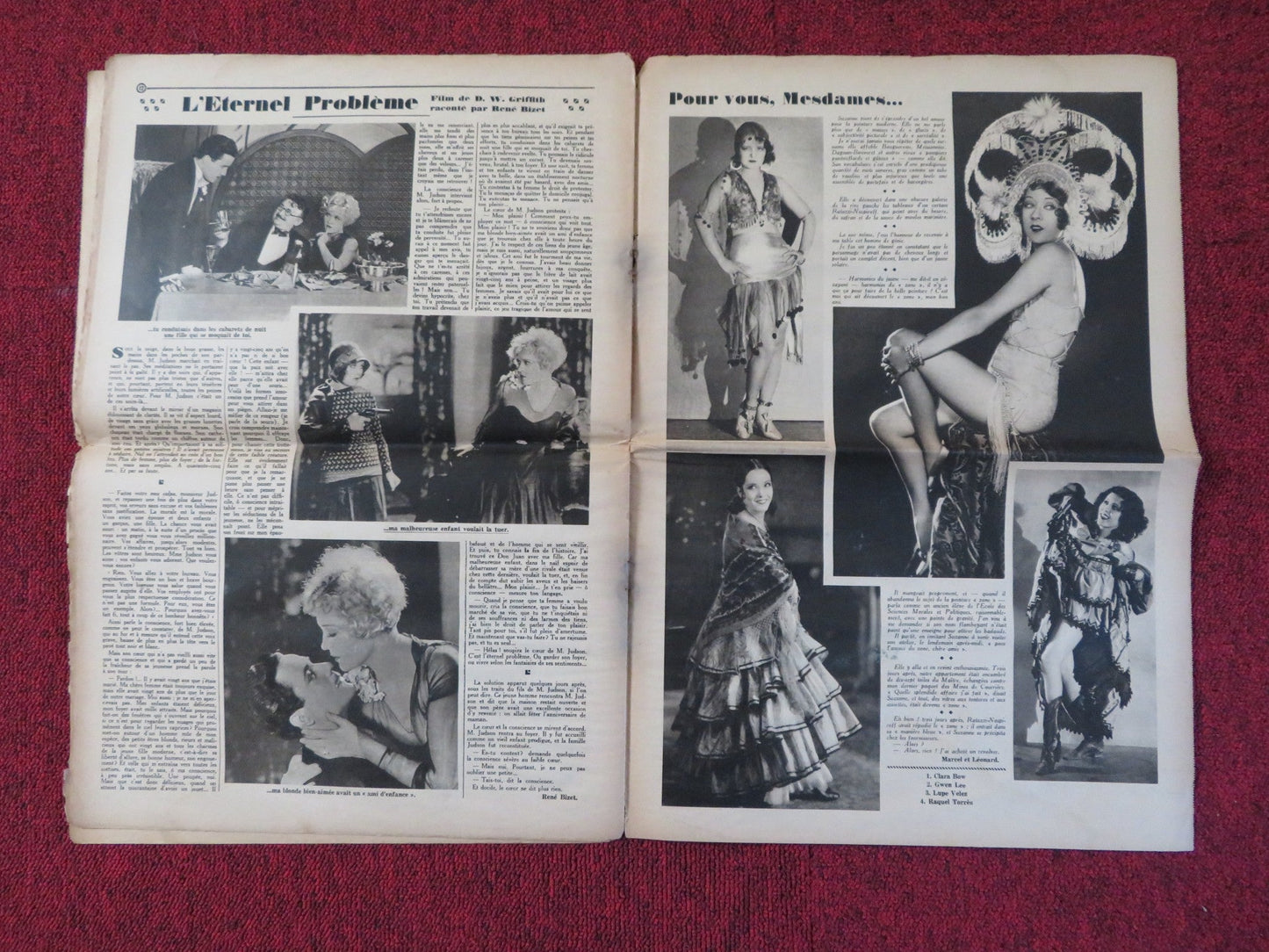 POUR VOUS CINEMA NO. 54 - FRENCH CINEMA + FILM WEEKLY NEWSPAPER DITA PARLO 1929 Rendezvous Cinema Movie posters