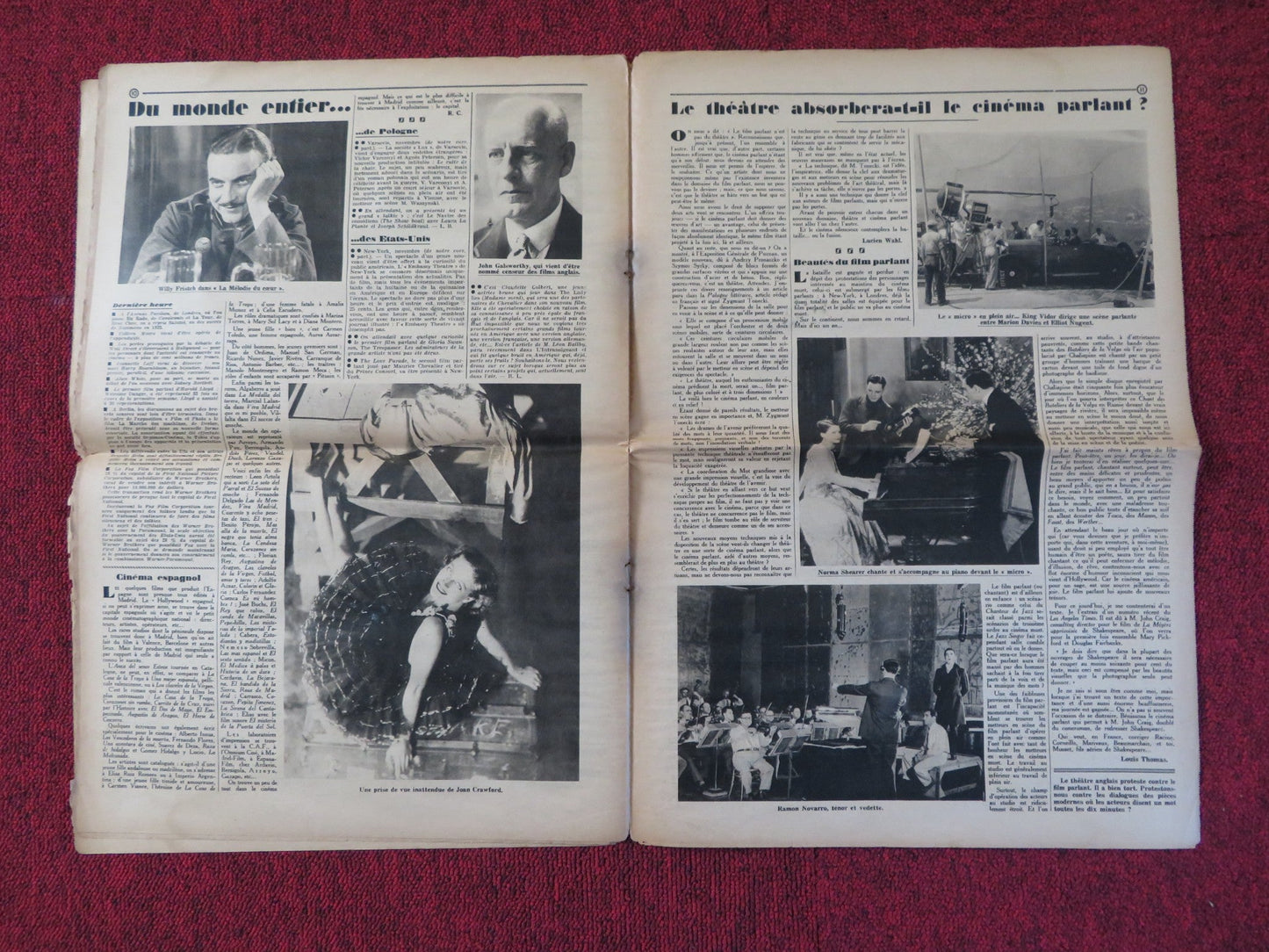 POUR VOUS CINEMA NO. 54 - FRENCH CINEMA + FILM WEEKLY NEWSPAPER DITA PARLO 1929 Rendezvous Cinema Movie posters