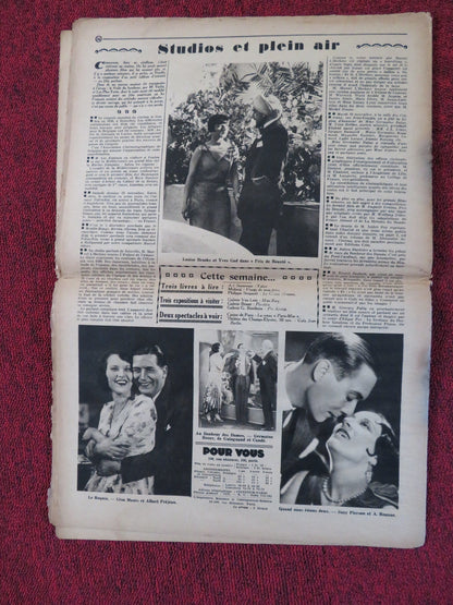 POUR VOUS CINEMA NO. 54 - FRENCH CINEMA + FILM WEEKLY NEWSPAPER DITA PARLO 1929 Rendezvous Cinema Movie posters